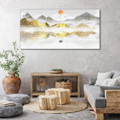 Bild auf leinwand Goldene Berge im Morgenlicht