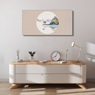 Wandbild Eine friedliche Landschaft im Kreis