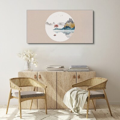 Wandbild Eine friedliche Landschaft im Kreis