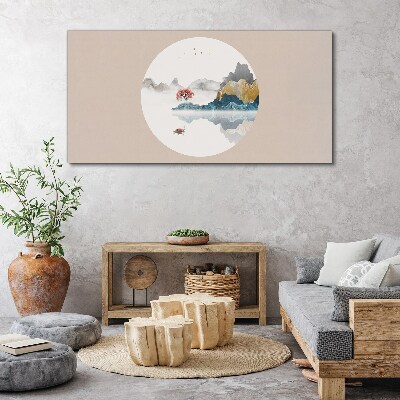 Wandbild Eine friedliche Landschaft im Kreis