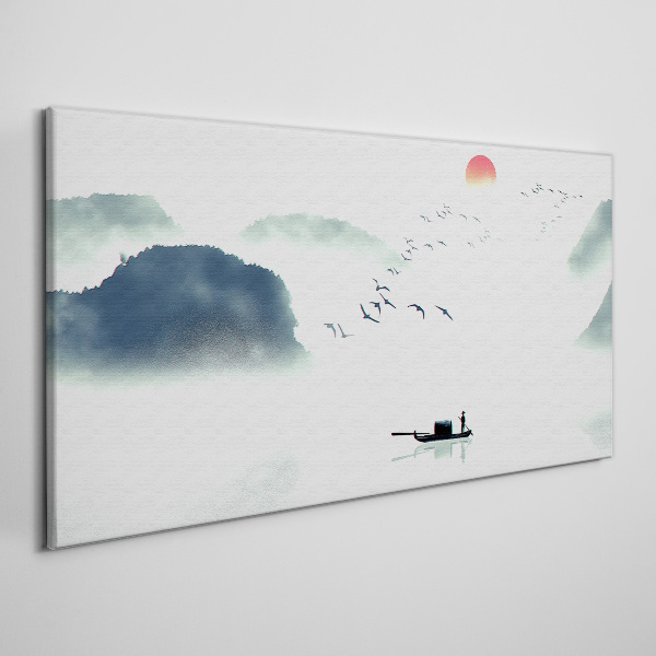 Foto auf leinwand Ein ruhiger Morgen am See