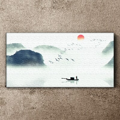 Foto auf leinwand Ein ruhiger Morgen am See