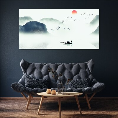 Foto auf leinwand Ein ruhiger Morgen am See