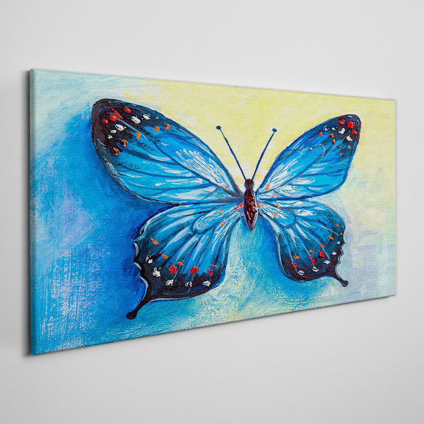 Foto auf leinwand Blauer Schmetterling auf abstraktem Hintergrund