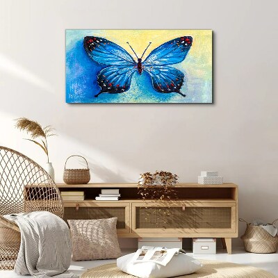 Foto auf leinwand Blauer Schmetterling auf abstraktem Hintergrund