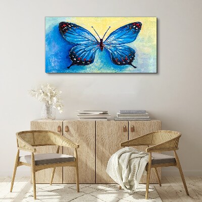 Foto auf leinwand Blauer Schmetterling auf abstraktem Hintergrund