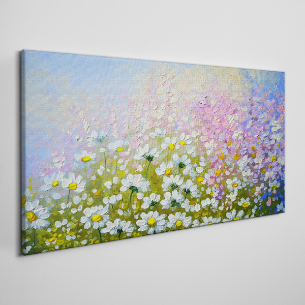 Wandbild Blumenlandschaft in Pastellfarben