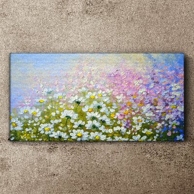 Wandbild Blumenlandschaft in Pastellfarben