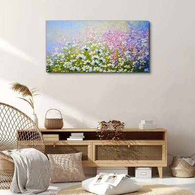 Wandbild Blumenlandschaft in Pastellfarben