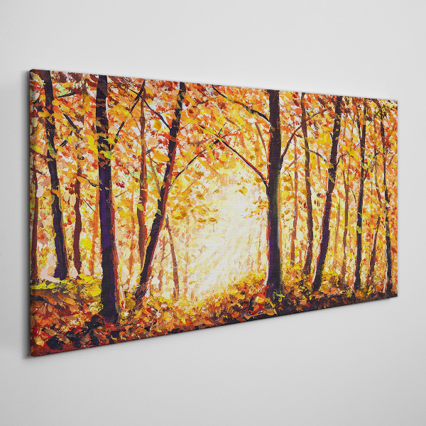 Leinwandbild Goldener Herbst im Wald