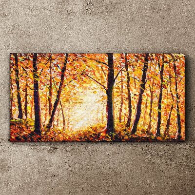 Leinwandbild Goldener Herbst im Wald