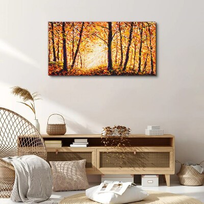 Leinwandbild Goldener Herbst im Wald