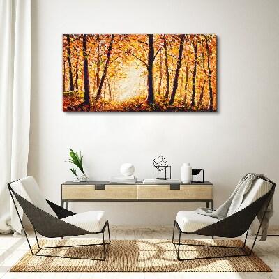 Leinwandbild Goldener Herbst im Wald
