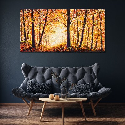 Leinwandbild Goldener Herbst im Wald