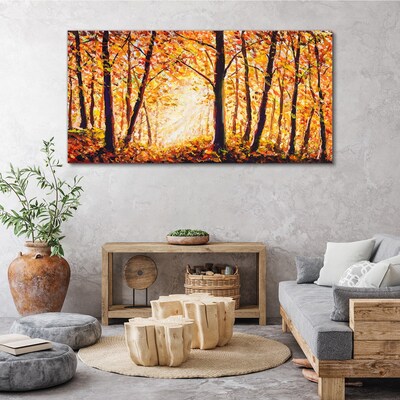 Leinwandbild Goldener Herbst im Wald