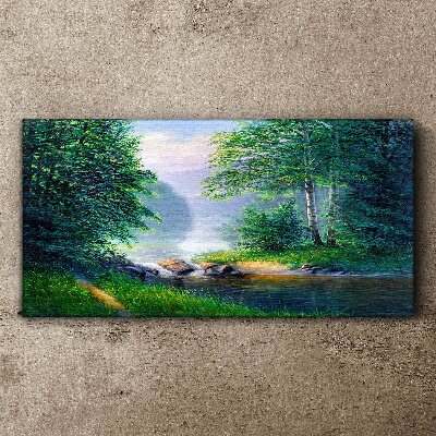 Foto auf leinwand Eine friedliche Landschaft am Fluss
