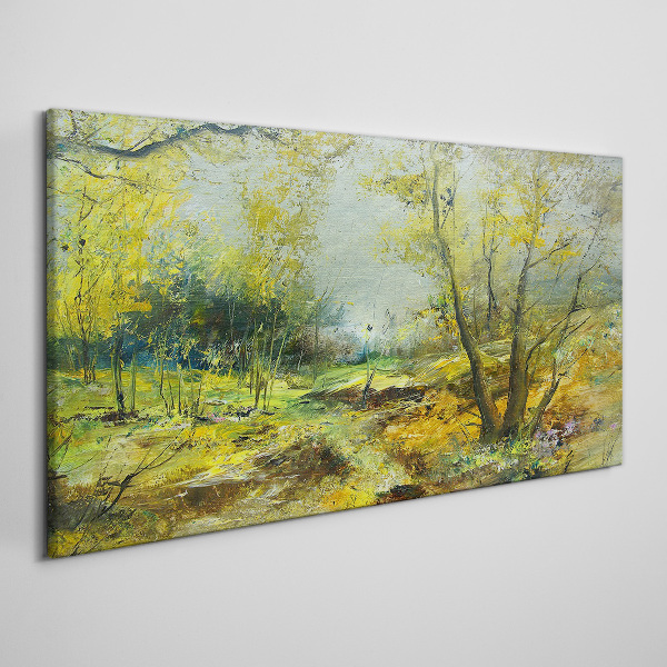 Bild auf leinwand Frühlingslandschaft mit Bäumen