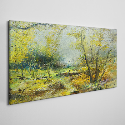 Bild auf leinwand Frühlingslandschaft mit Bäumen