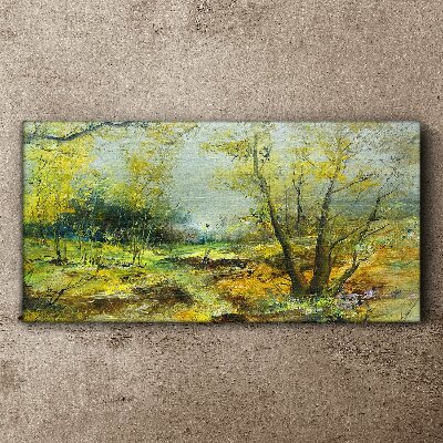 Bild auf leinwand Frühlingslandschaft mit Bäumen