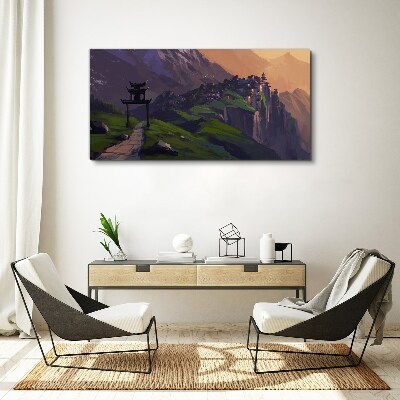 Bild auf leinwand Gemälde der Stadt Mounatin