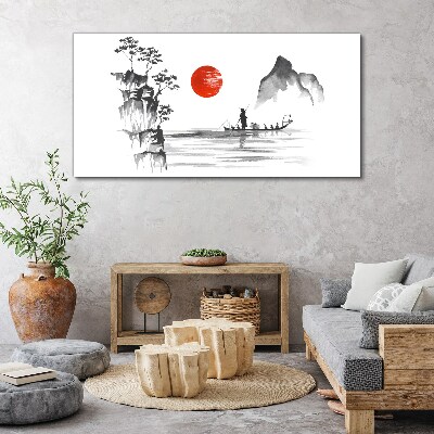 Foto auf leinwand Ein ruhiger Morgen am Fluss