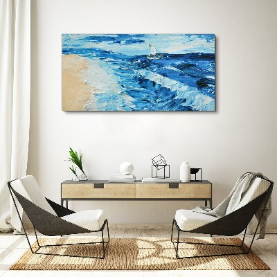Foto auf leinwand Ruhige See mit einem Segelboot