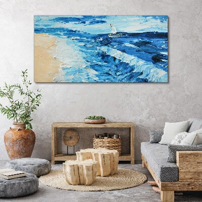 Foto auf leinwand Ruhige See mit einem Segelboot