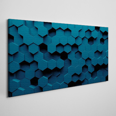 Foto leinwand Geometrische Sechsecke in Blautönen