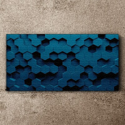 Foto leinwand Geometrische Sechsecke in Blautönen