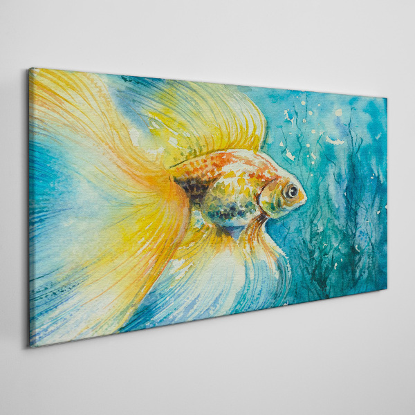 Foto auf leinwand Goldfische in gefärbtem Wasser