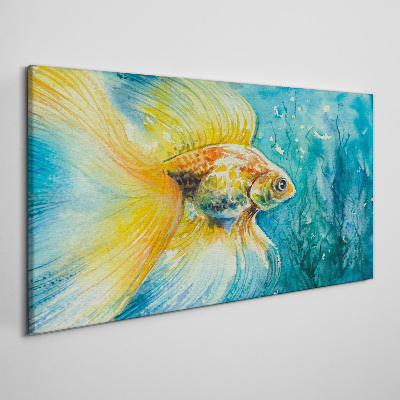 Foto auf leinwand Goldfische in gefärbtem Wasser