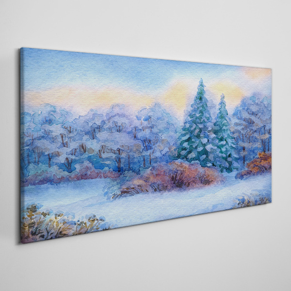 Foto auf leinwand Winterlandschaft in Pastellfarben