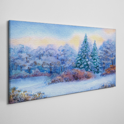 Foto auf leinwand Winterlandschaft in Pastellfarben