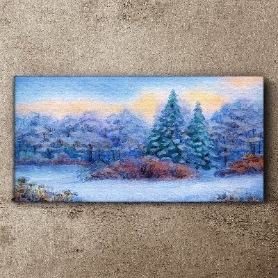 Foto auf leinwand Winterlandschaft in Pastellfarben