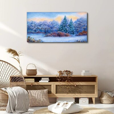 Foto auf leinwand Winterlandschaft in Pastellfarben
