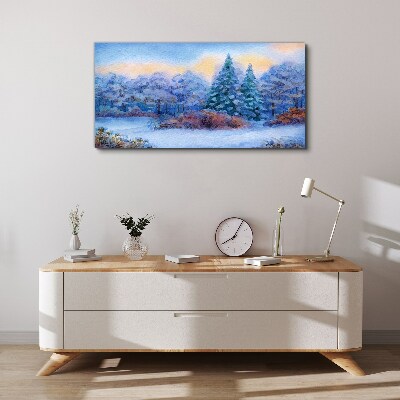 Foto auf leinwand Winterlandschaft in Pastellfarben