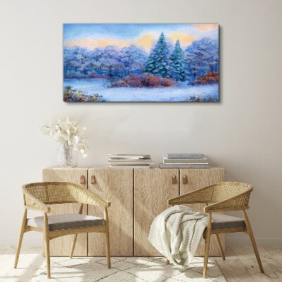 Foto auf leinwand Winterlandschaft in Pastellfarben