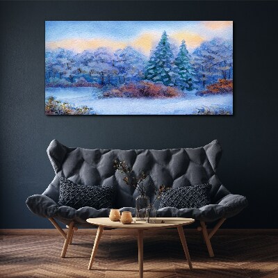 Foto auf leinwand Winterlandschaft in Pastellfarben