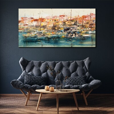 Foto leinwand Hafenlandschaften in Pastellfarben