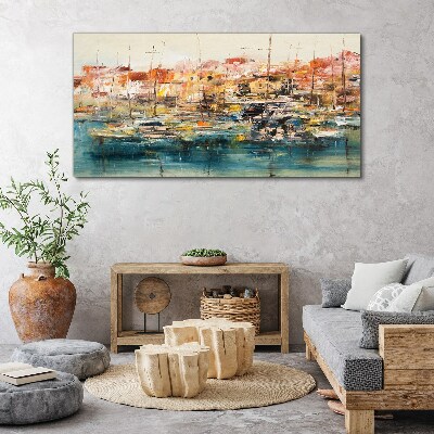Foto leinwand Hafenlandschaften in Pastellfarben