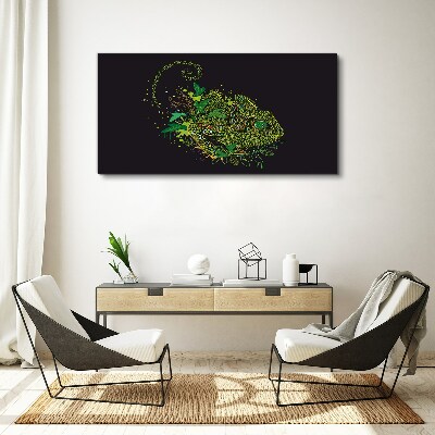 Foto leinwand Chamäleon in Grün