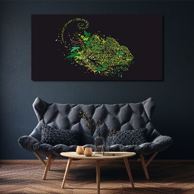 Foto leinwand Chamäleon in Grün