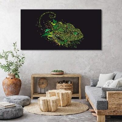 Foto leinwand Chamäleon in Grün