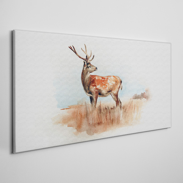 Foto auf leinwand Aquarell-Tier-Hirsch