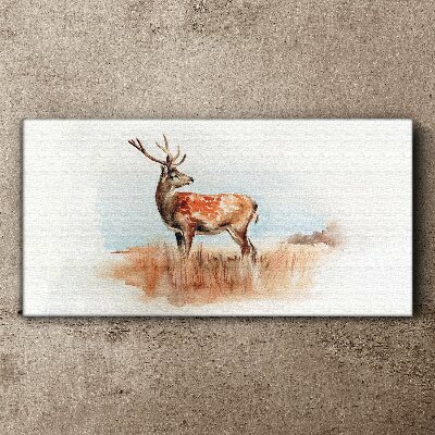 Foto auf leinwand Aquarell-Tier-Hirsch