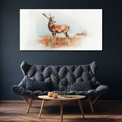 Foto auf leinwand Aquarell-Tier-Hirsch