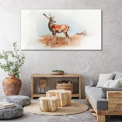 Foto auf leinwand Aquarell-Tier-Hirsch