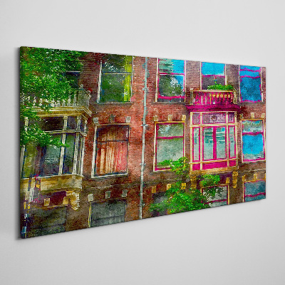 Wandbild Die farbenfrohen Fassaden der Amsterdamer Mietshäuser