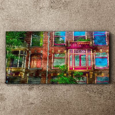 Wandbild Die farbenfrohen Fassaden der Amsterdamer Mietshäuser