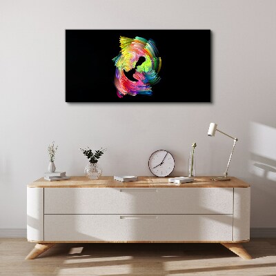 Foto auf leinwand Bunte Blicke im Dunkeln